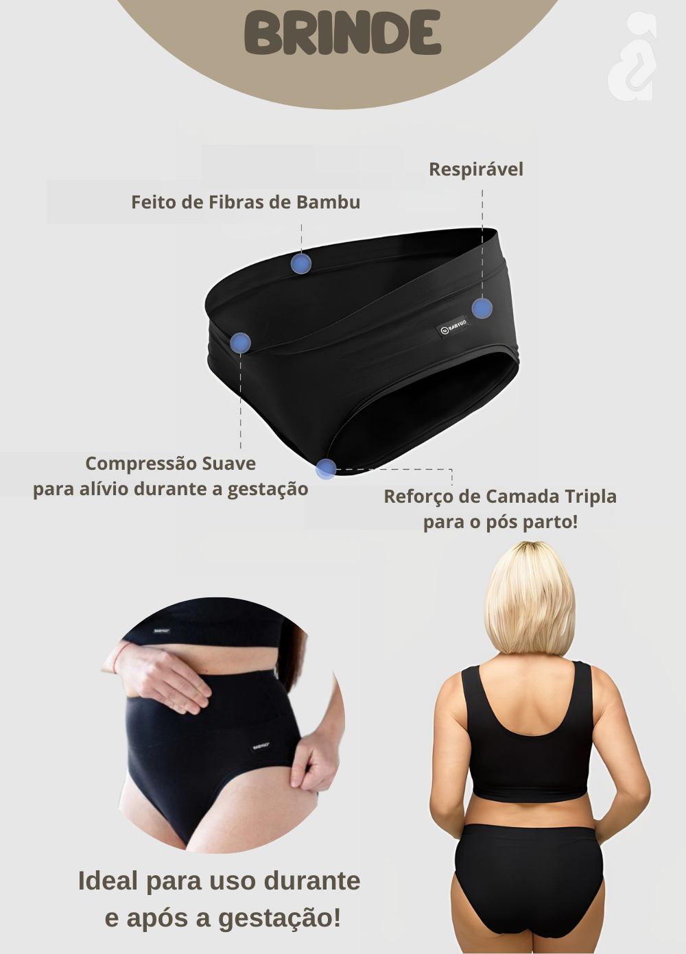 Cinta de Suporte Total, Alívio Instantâneo para gestantes Gestara® 🩷🧑🍼 - APENAS HOJE: compre e Ganhe uma Calcinha de Fibra de Bambu + Presentes Exclusivos + Curso Completo de Yoga e Mobilidade! com especialistas