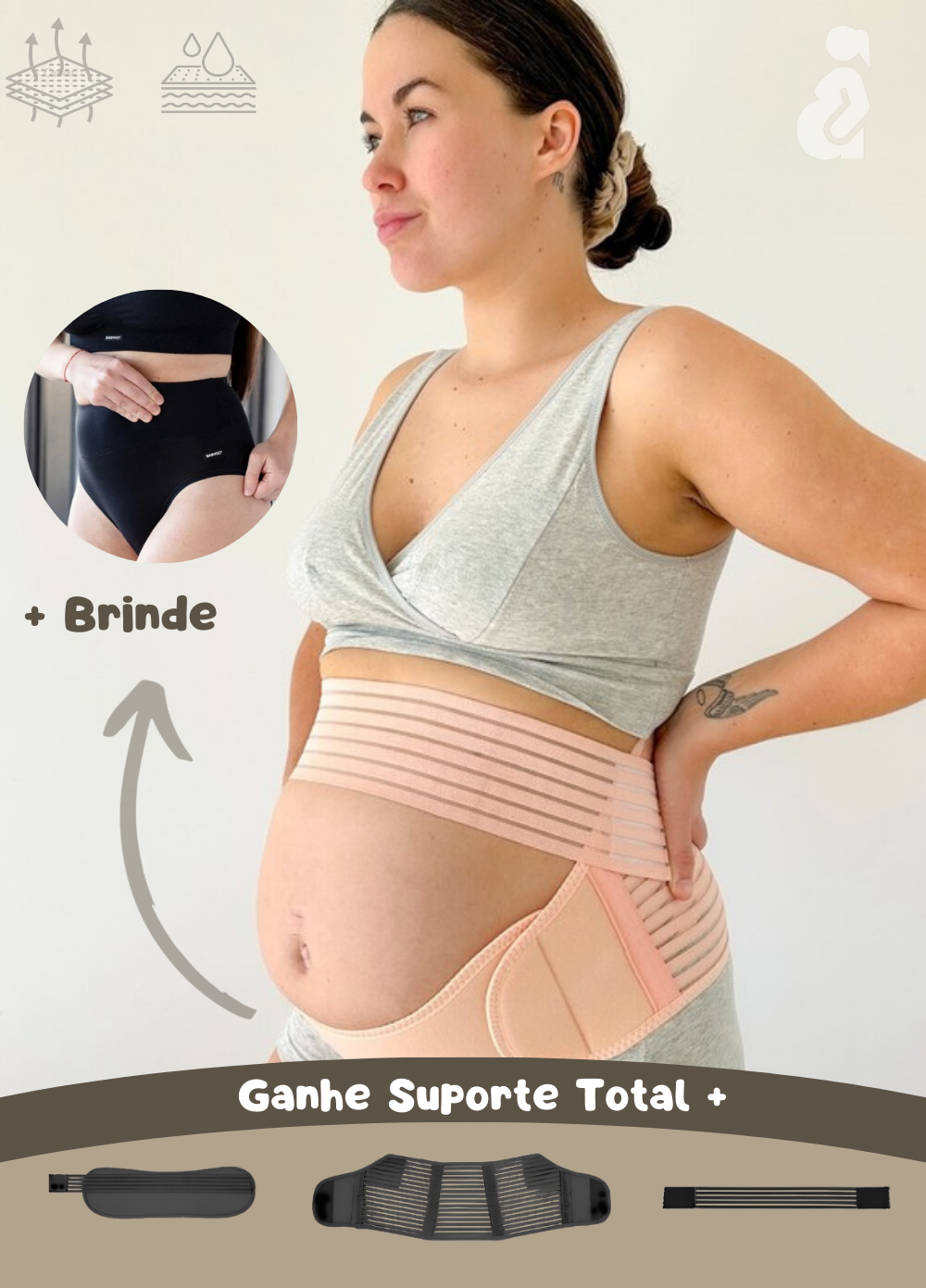Cinta de Suporte Total, Alívio Instantâneo para gestantes Gestara® 🩷🧑🍼 - APENAS HOJE: compre e Ganhe uma Calcinha de Fibra de Bambu + Presentes Exclusivos + Curso Completo de Yoga e Mobilidade! com especialistas