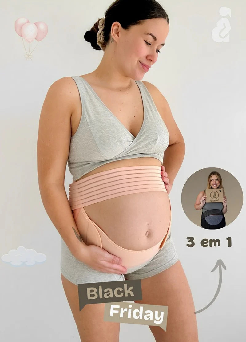 Cinta para Alívio, Suporte e mais Conforto na Gestação! 🩷🧑🍼 (GANHE uma Meia de Compressão + uma Calcinha para Gestante)