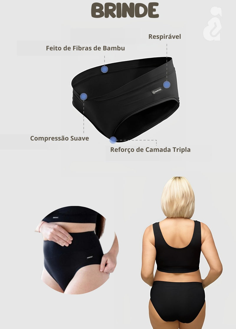 Cinta para Alívio, Suporte e mais Conforto na Gestação! 🩷🧑🍼 (GANHE uma Meia de Compressão + uma Calcinha para Gestante)