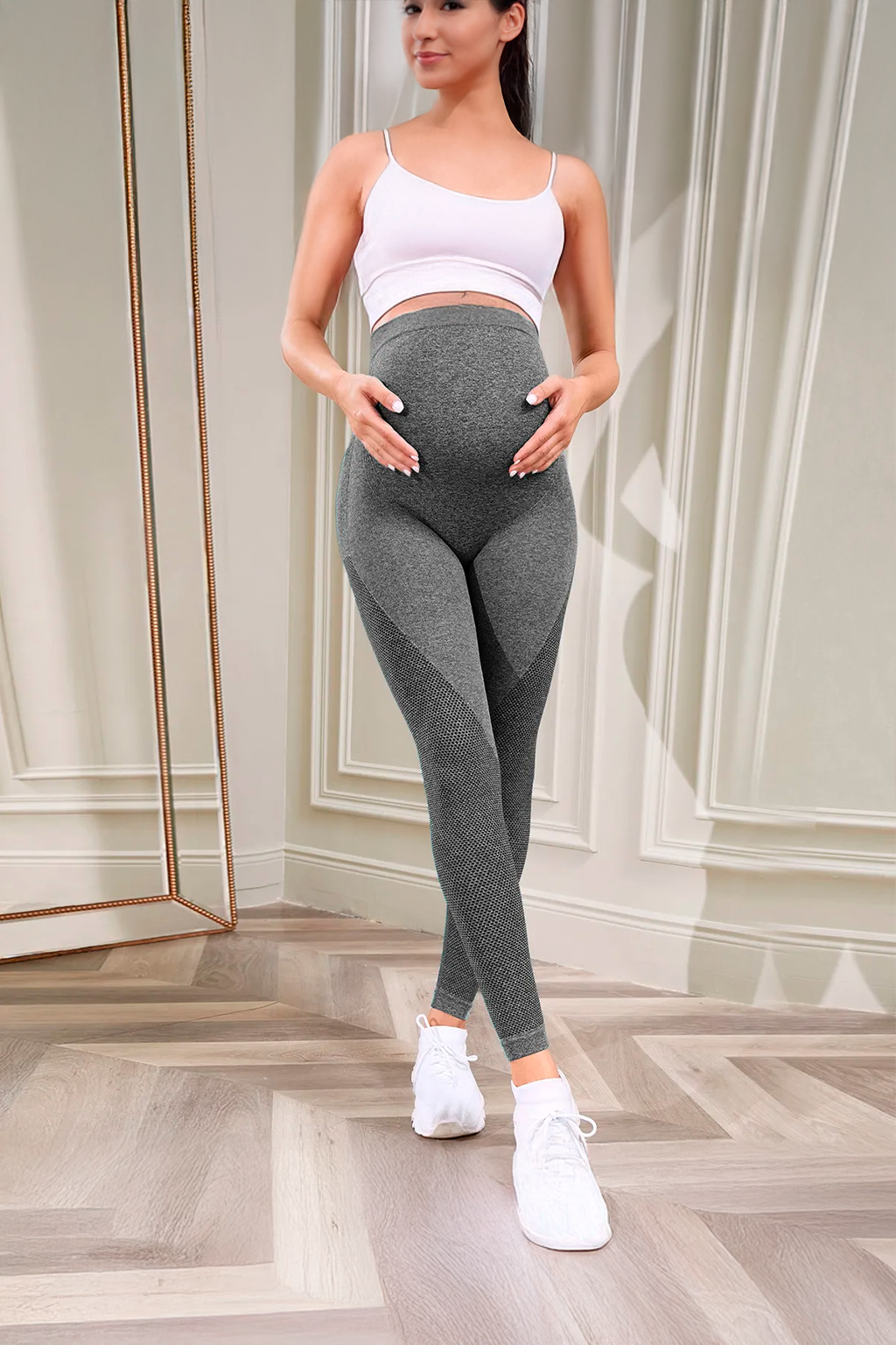 Calça legging para maternidade com alça sobre a barriga - EXCLUSIVO GESTARA!