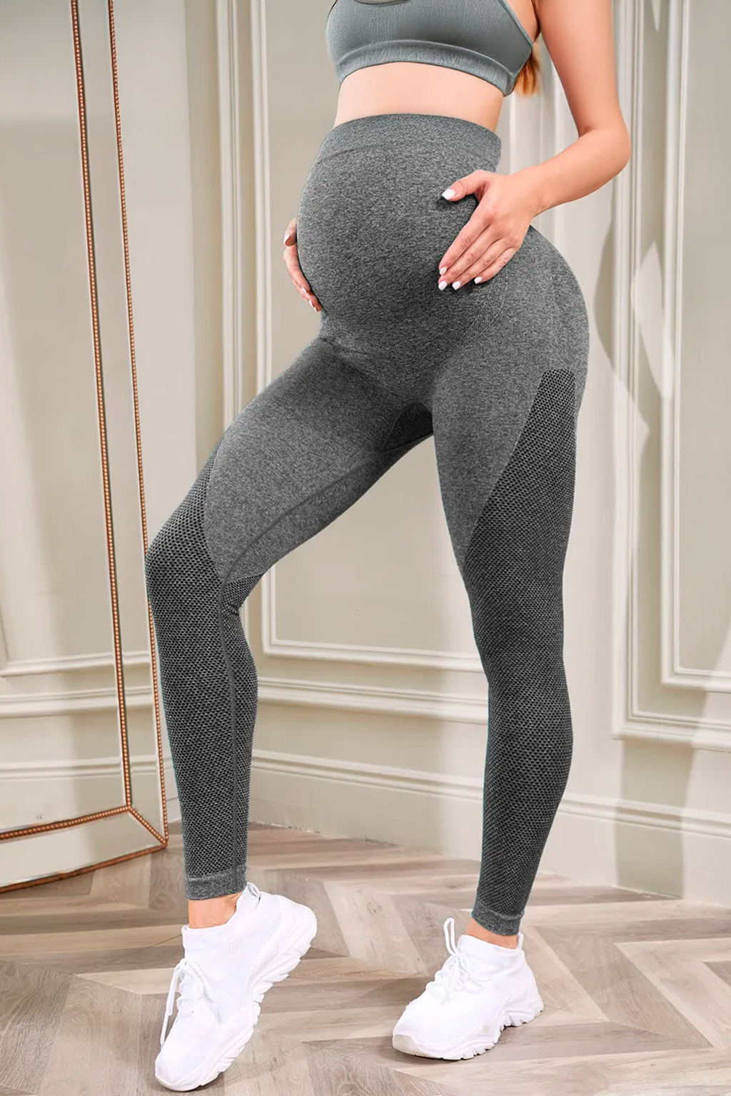 Calça legging para maternidade com alça sobre a barriga - EXCLUSIVO GESTARA!