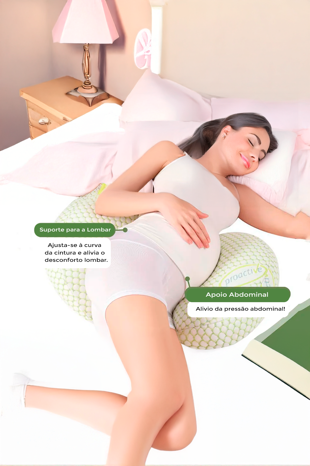 Almofada Comfort para Gestante - noites mais mais confortável