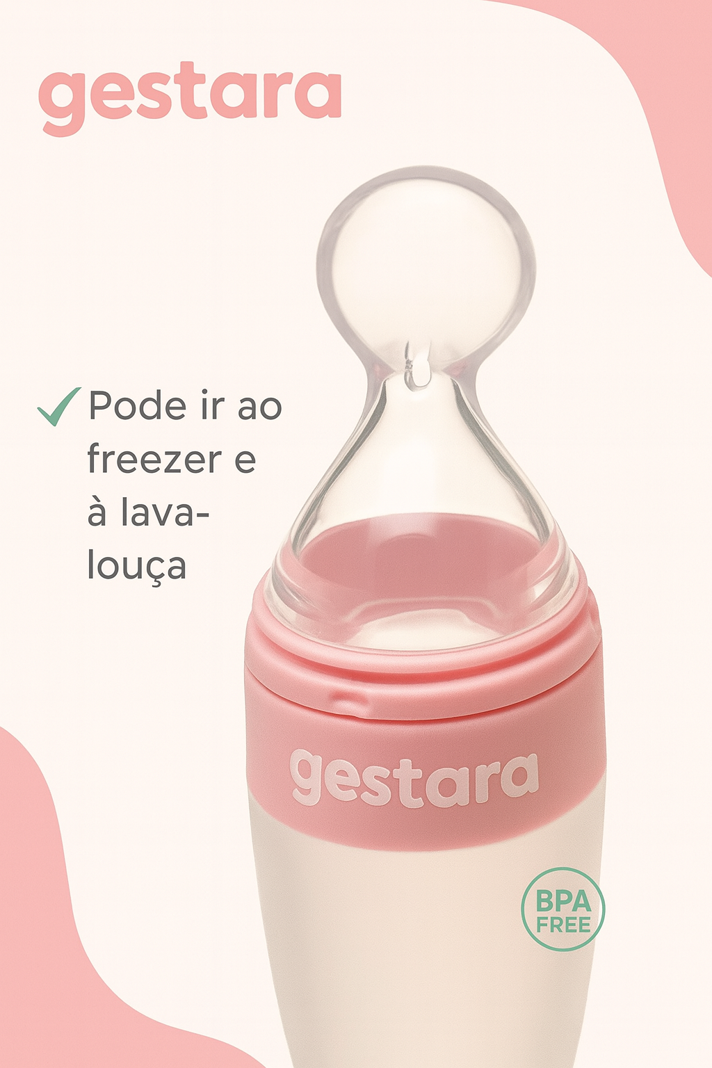 Colher Dosadora Primeira Papinha – by Gestara | Ganhe 1 Babador Impermeável Personalizado + Cartela Digital de Receitas Saudáveis