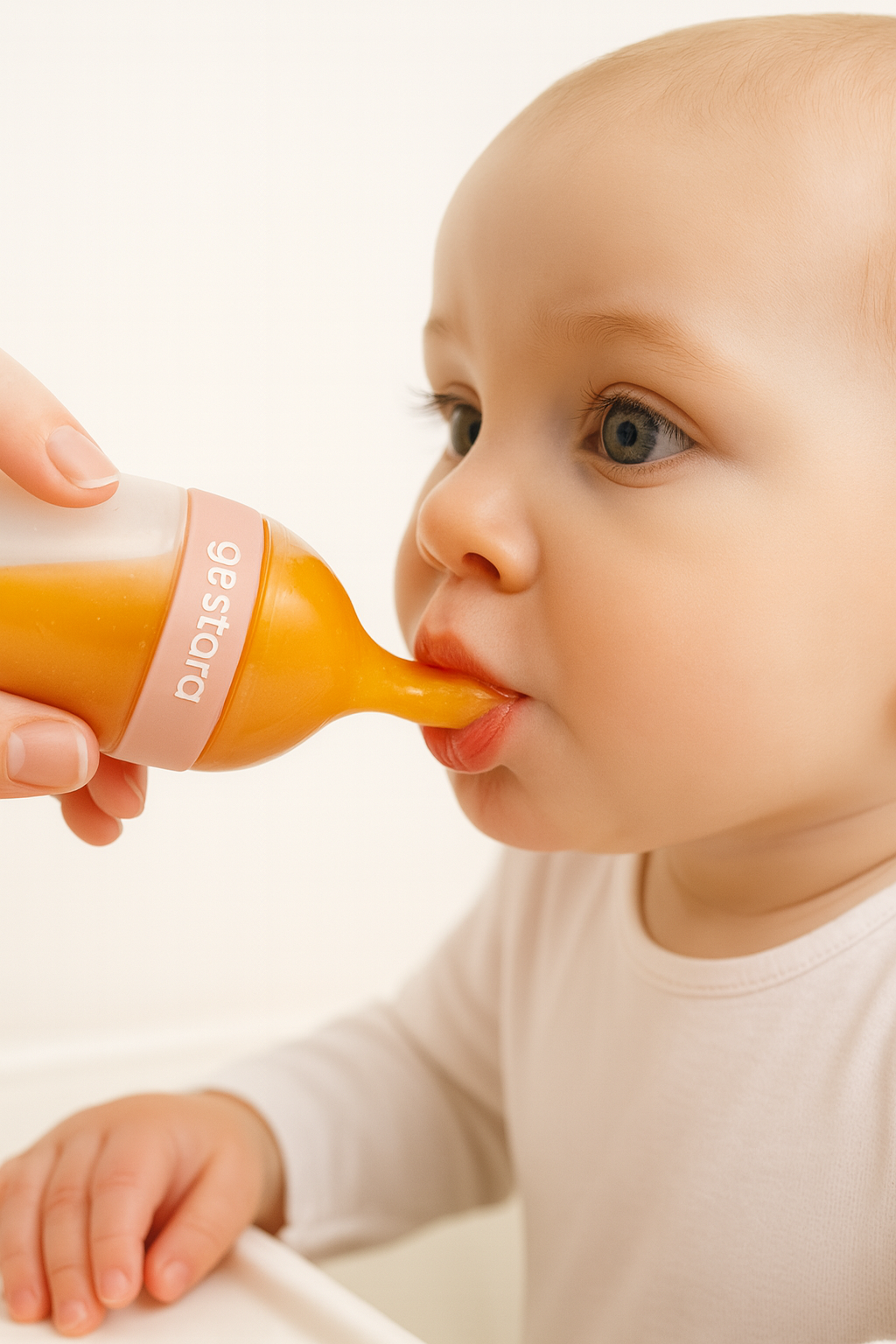 Colher Dosadora Primeira Papinha – by Gestara | Ganhe 1 Babador Impermeável Personalizado + Cartela Digital de Receitas Saudáveis