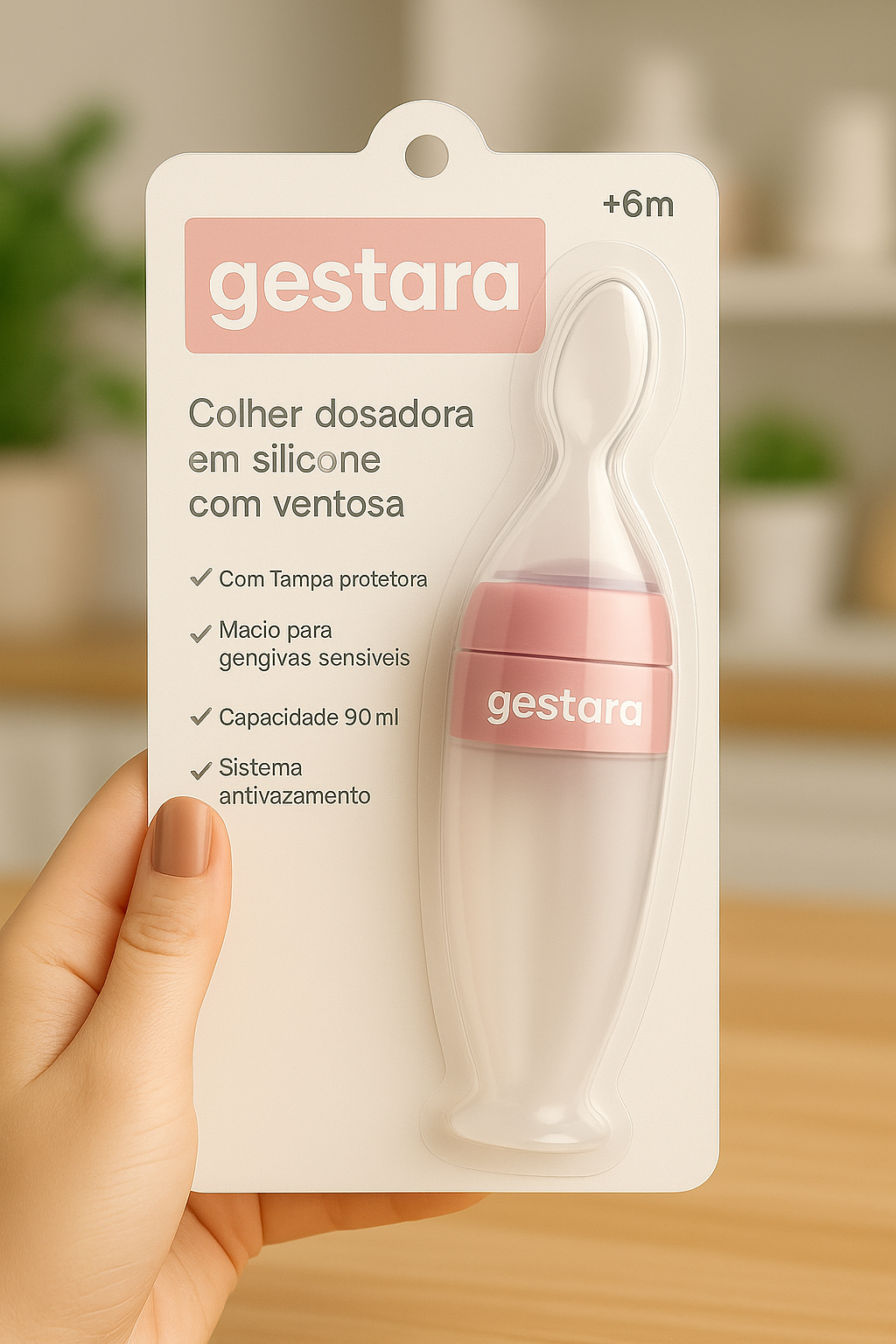 Colher Dosadora Primeira Papinha – by Gestara | Ganhe 1 Babador Impermeável Personalizado + Cartela Digital de Receitas Saudáveis