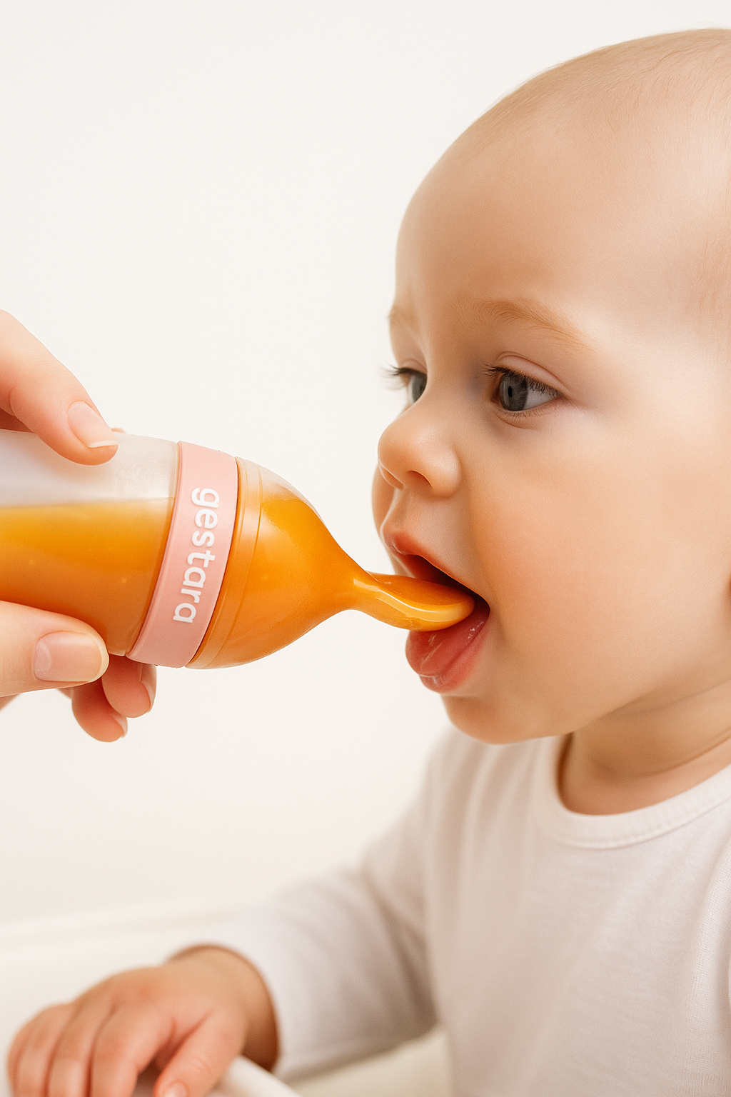 Colher Dosadora Primeira Papinha – by Gestara | Ganhe 1 Babador Impermeável Personalizado + Cartela Digital de Receitas Saudáveis