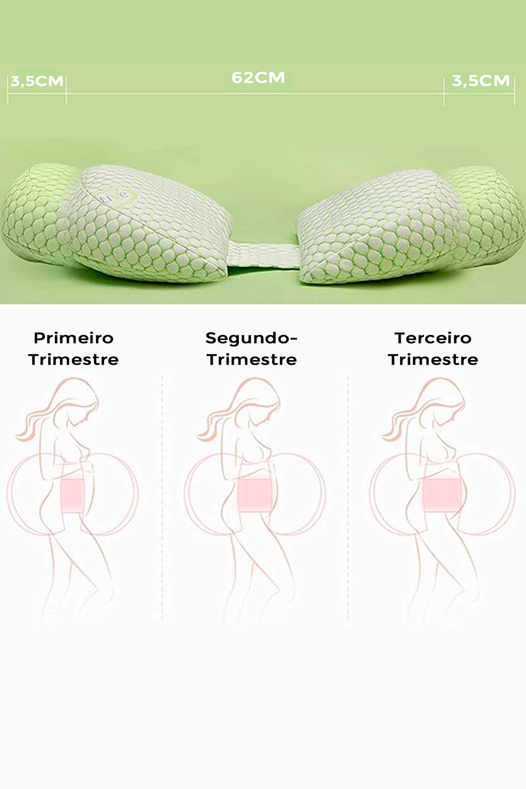 Almofada Comfort para Gestante - noites mais mais confortável
