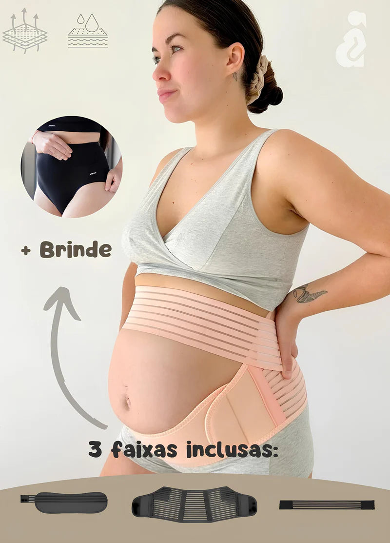 Cinta para Alívio, Suporte e mais Conforto na Gestação! 🩷🧑‍🍼 (GANHE uma Meia de Compressão + uma Calcinha para Gestante)