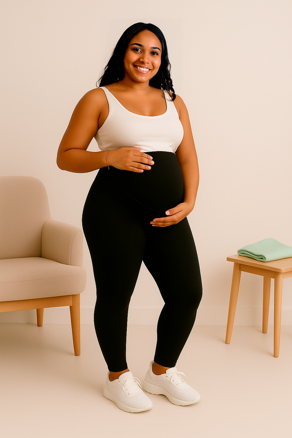 Calça legging para maternidade com alça sobre a barriga - EXCLUSIVO GESTARA!